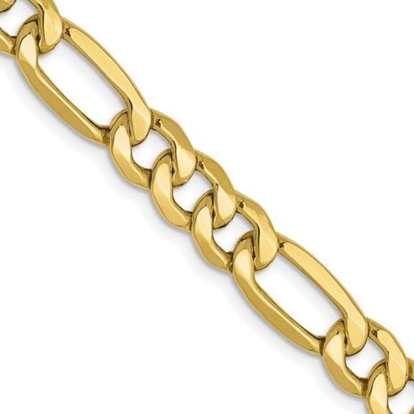10K Gold 6mm wide Solid Figaro Chain, 24 inches long - Picture 4 of 4